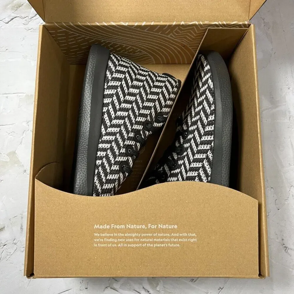 Allbirds Tree Topper High Top Sneakers WOMENS 10 Black White Waves Limited NIB